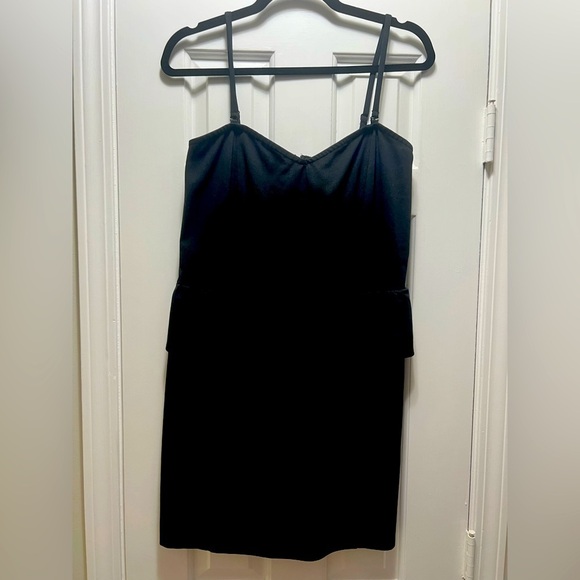 AEO American Eagle Outfitters Black Peplum Dress Size Large NWT - Picture 1 of 4